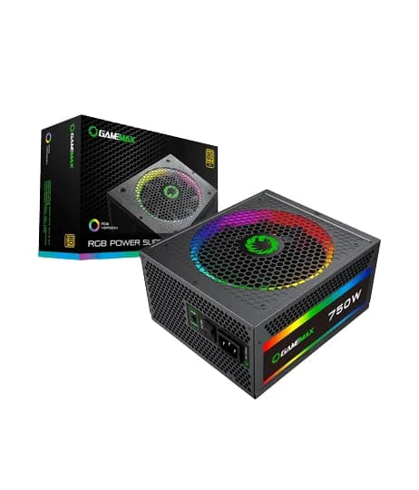 FUENTE DE PODER GAMEMAX RGB-750W 80 PLUS GOLD FULL MODULAR