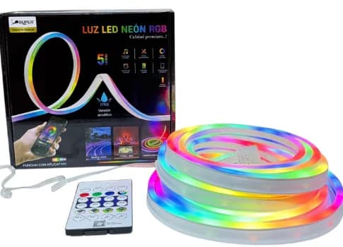 LUZ NEON RGB FlEXIBLE 5 METROS CON CONTROL