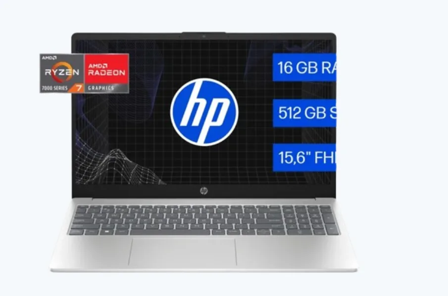 LAPTOP HP 15-FC0371LA, RYZEN 7 7730U, 16GB DDR4, 512GB SSD, LED, 15.6¨ FHD FREE.